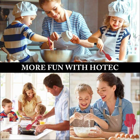 HOTEC Food Grade Silicone Rubber Spatula Set for Baking Heat Resistant Non Stick - Picture 10 of 10